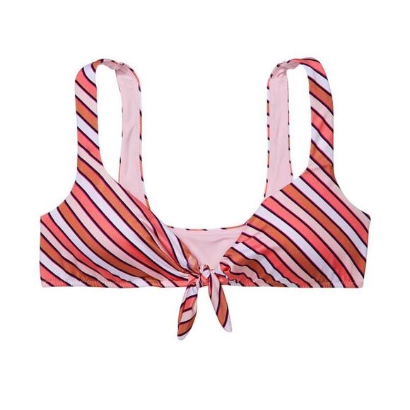 Victoria’s Secret Swim Tie-front Bralette Bikini Top & Bottom Set Warm stripes - Picture 6 of 9